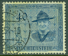 Liechtenstein – M  318 14:e Int. scoutingträffen 1953, 40 Rp stpl