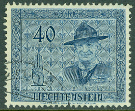 Liechtenstein – M  318 14:e Int. scoutingträffen 1953, 40 Rp stpl