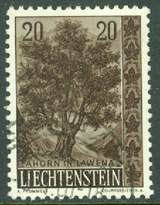 Liechtenstein – M  371 Inhemska träd och buskar, 20 Rp stpl