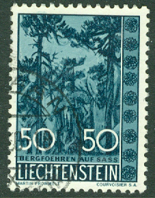 Liechtenstein – M  401 Inhemska träd och buskar, 50 Rp stpl