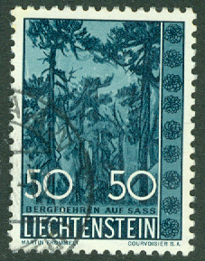 Liechtenstein – M  401 Inhemska träd och buskar, 50 Rp stpl