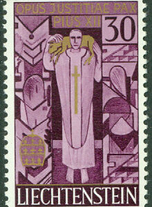 Liechtenstein – M  380 Påven Pius XII`s död, 1 kpl **