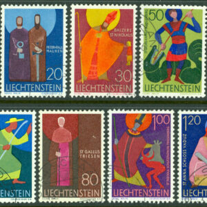 Liechtenstein – M  486-494 Kyrkobeskyddare, 9 kpl stpl