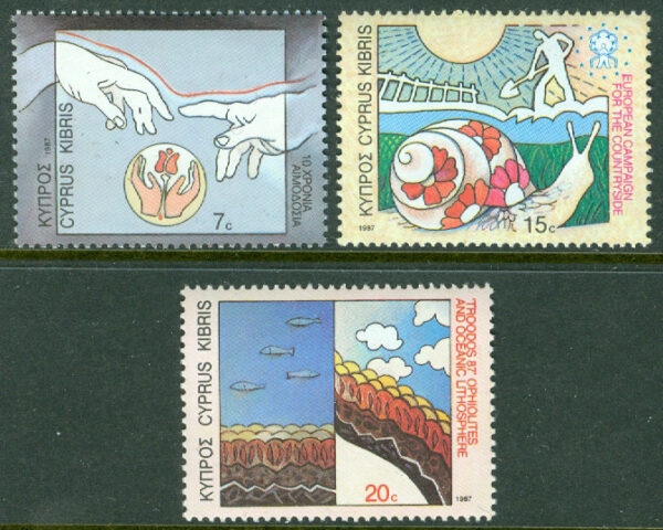 Cypern - M  687-689 Minnesmärken, 3 kpl **