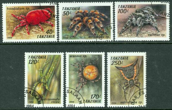 Tanzania - M 1796-1803 Insekter, spinndjur, 6 ol stpl