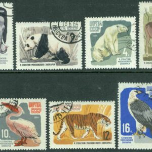 Sovjet – M 2914-2920 Moskva Zoo 100 år, 7 kpl stpl
