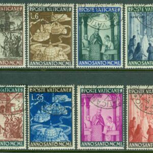 Vatikanen – M  163-170 Det heliga året 1950, 8 kpl stpl