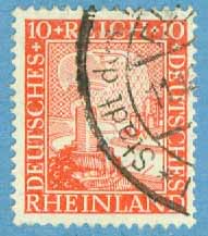 Deutsches Reich – M  373 Rheinland tyskt i 1000 år, 10 Pf stpl