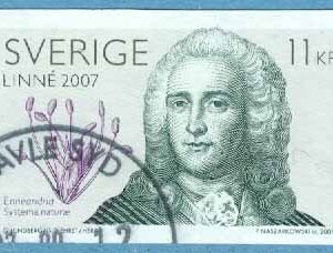 F 2587 Carl von Linné 300-årsjubileum, 11 kr stpl