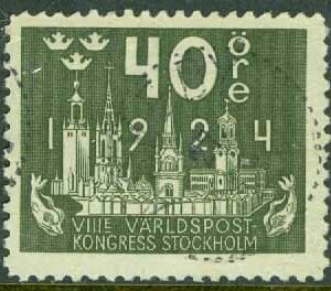 F  203 Världspostkongressen 40 öre stpl