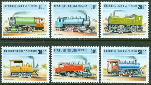 Togo - M 2809-2814 Gamla ånglok, 6 kpl **