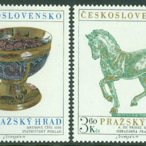 Tjeckoslovakien – M 2375-2376 Prags slott, konst, 2 kpl **