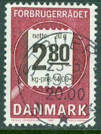 Danmark – F  916 Konsumentrådet 40 år, 1 kpl stpl
