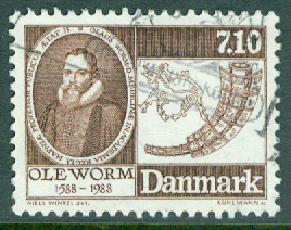 Danmark – F  943 Ole Worm, 1 kpl stpl