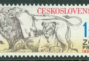 Tjeckoslovakien – M 2636 Prag Zoo 50 år, Lejon, 1 Kcs **