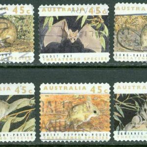 Australien – M 1279-1284 I Utrotningshotade djur, 6 kpl stpl