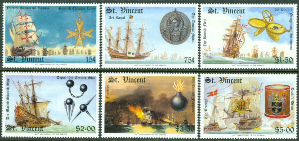 St. Vincent - M 1113-1118 400-årsdagen av spanska armadans undergång, 6 kpl **