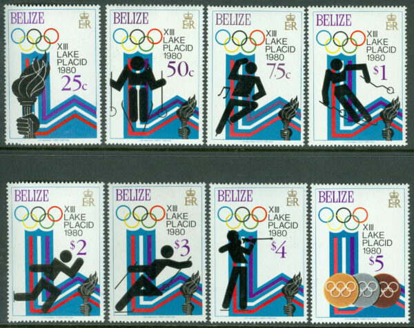 Belize - M  443-450A OS i Lake Placid 1980, 8 kpl **