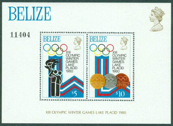 Belize - M BL  12 OS i Lake Placid 1980, block **