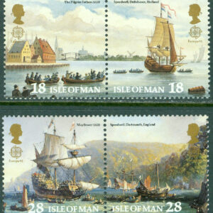 Isle of Man – M  503-506 Europa CEPT 1992 Amerika 500 år, fartyg, 2 par kpl **
