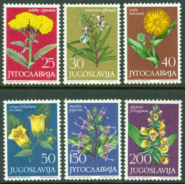 Jugoslavien - M 1118-1123 Jugoslavisk flora VI, 6 kpl **