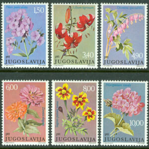 Jugoslavien – M 1676-1681 Trädgårdsblommor, 6 kpl **