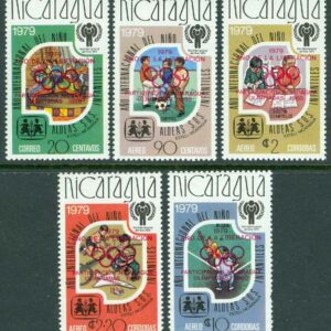 Nicaragua – M 2809-20084a OS i Moskva 1980. Befrielseåret. Sköldpaddor. 4 kpl **, ktt = NEDSATT PRIS!