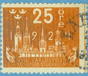 F  200 Världspostkongressen 25 öre stpl