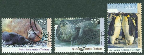 Australian Antarctic Ter. - M   91, 93- 94 Djur i Antarktis, 3 ol stpl