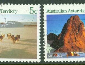 Australian Antarctic Ter. – M   63, 66 Landskap, bl.a. hundspann, 2 ol stpl