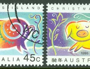 Christmas Island – M  405-406 Kinesiska nyåret. Grisens år, 2 kpl stpl