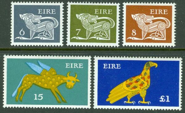 Irland - M  317-321 Tidig irländsk konst, 5 kpl **