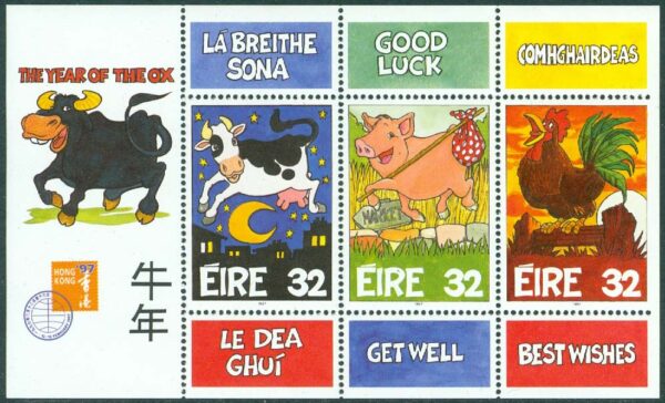 Irland - M BL  21 Hälsningsfrimärken, block **