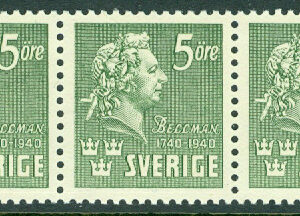 Sverige – F  324CCB Carl Michael Bellman 5 öre 4+4+3-sid **
