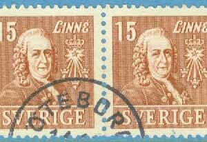 F  321BC Linné 15 öre 3+4-sid par stpl, ktt