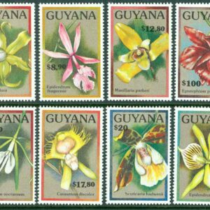 Guyana – M 3298-3305 Orkidéer, 8 kpl **