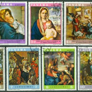 Panama – M 1147-1155 Påven Paul VI´s första besök i Sydamerika, konst, 9 kpl stpl