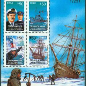 Chile – M BL 19 75-årsdagen av Schackleton-expeditionens räddning, block kpl **