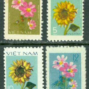 Vietnam – M  956-959 Blommor bl.a. Solros, 4 kpl (*)