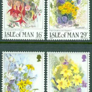 Isle of Man – M  344-347 Vildblommor, 4 kpl **