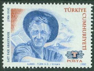 Turkiet – M 2976 C Personligheter, Sait Faik Abasıyanık (1906-1954), författare, T **