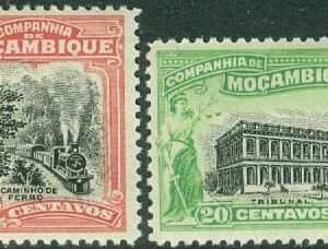 Mocambique-Kompaniet – M  124-125 Järnväg och domstolshus i Beira, 2 ol **