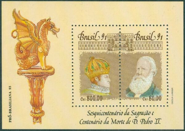 Brasilien - M 2447-2448 (BL 87) Kejsar Pedro II de Alcântara, block kpl **