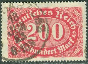 Deutsches Reich – M  248 Siffror i oval, 200 M stpl