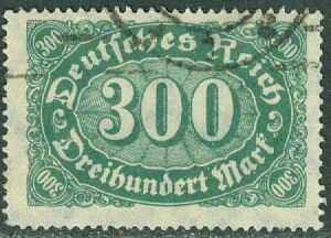 Deutsches Reich – M  249 Siffror i oval, 300 M stpl