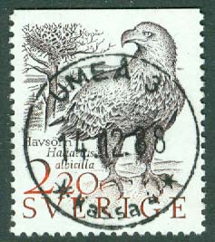 F 1496 Kusthavet, havsörn. Prakt UMEÅ 3 14.12.88  (AC/Vb)