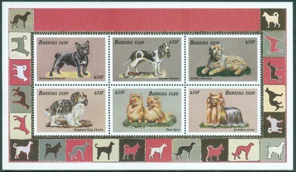 Burkina Faso - M 1687-1692 Hundraser, miniark 6 kpl **