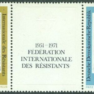 DDR – M 1680-1681 Int federationen av motståndskämpar 25 år, 3-strip kpl **