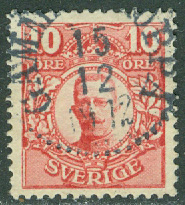 F   82 Medaljong 10 öre. GAMMALKROPPA 15.12 1912  (S/Vär)