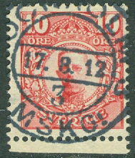 F   82 Medaljong 10 öre. STOCKHOLM 3  17.8.12  (A/U)